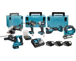 Makita DLX6149GJX Accu combiset 6-delig 18V 3x 6.0Ah in Mbox
