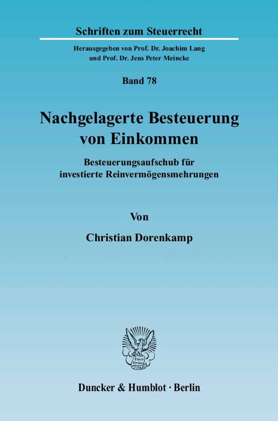 Schriften zum Steuerrecht78- Nachgelagerte Besteuerung von E ... - cover