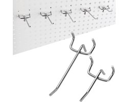 100 x Haken voor Planken met Gaten - Perfect voor Pegboard, Keuken en Magazijn