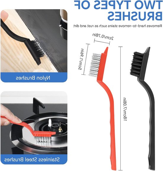 Multifunctionele Borstel voor Voegenreiniging, Hard Borstels voor Keuken, Badkamer en Tegels, Ideaal voor Hoeken en Toiletten — afbeelding 3