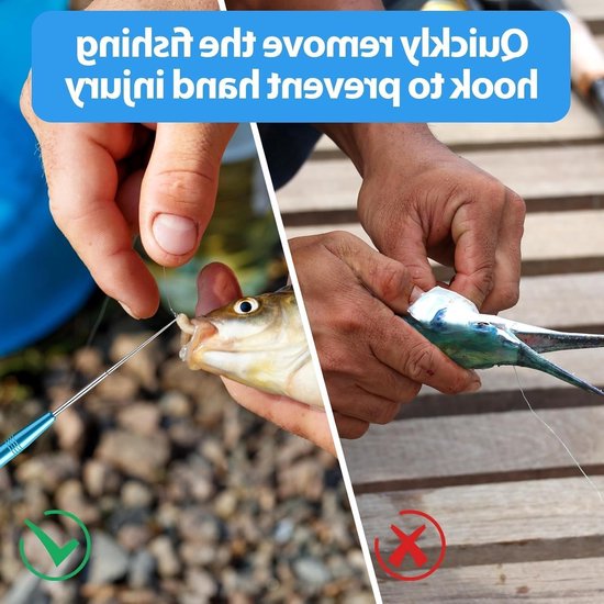 SnelShoppen - 4 Stuks Vishaak Verwijderaar met Multifunctionele Lichte Visplooier van RVS, Snelle en Draagbare Haakverwijder Tool voor Visaccessoires van Snelshoppen — afbeelding 4