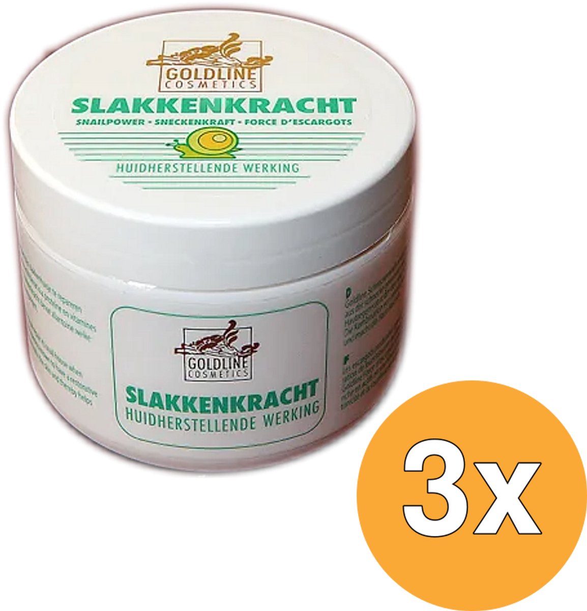 3 x Goldline - Bodycrème - Slakkenkracht - Huidverzorging - Verzachtend - 250 ml - Grootverpakking - Lichaamscrème - Slakkenkracht - Huidverzorging - Verzachtende Crème - Anti-aging