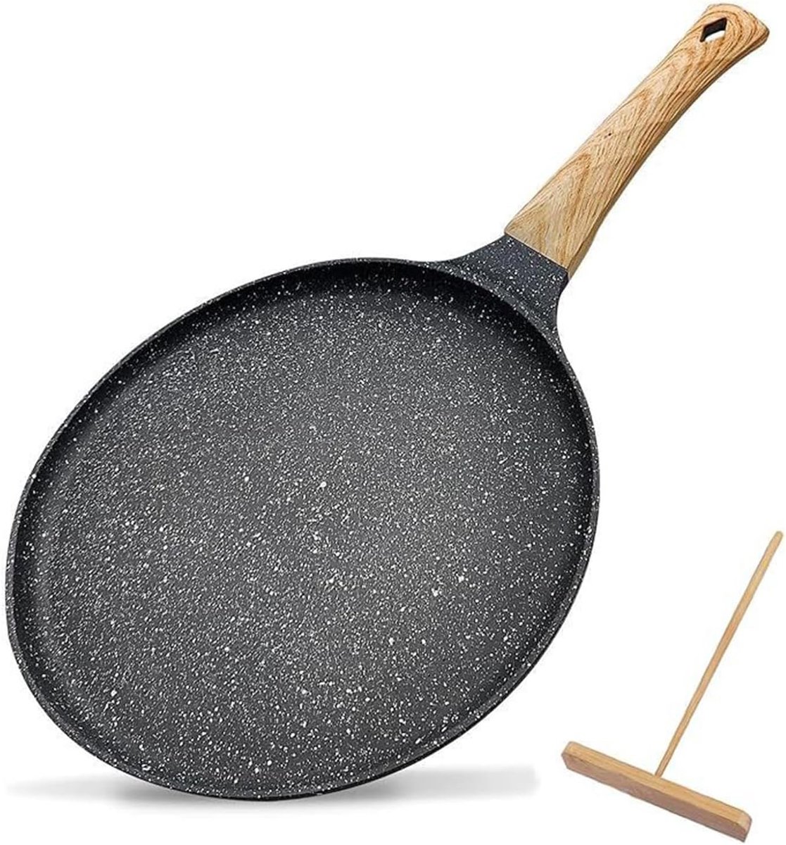 OLOEY Speciale antiaanbakpan van 28 cm (11 inch)-geschikt voor gas- en inductiekookplaten-grijs