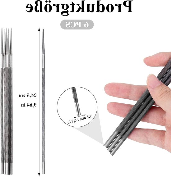 Rondvijlen voor kettingzagen, 6 stuks, 5.2mm, ideaal voor handmatig slijpen van zaagkettingen en onderhoud — afbeelding 2
