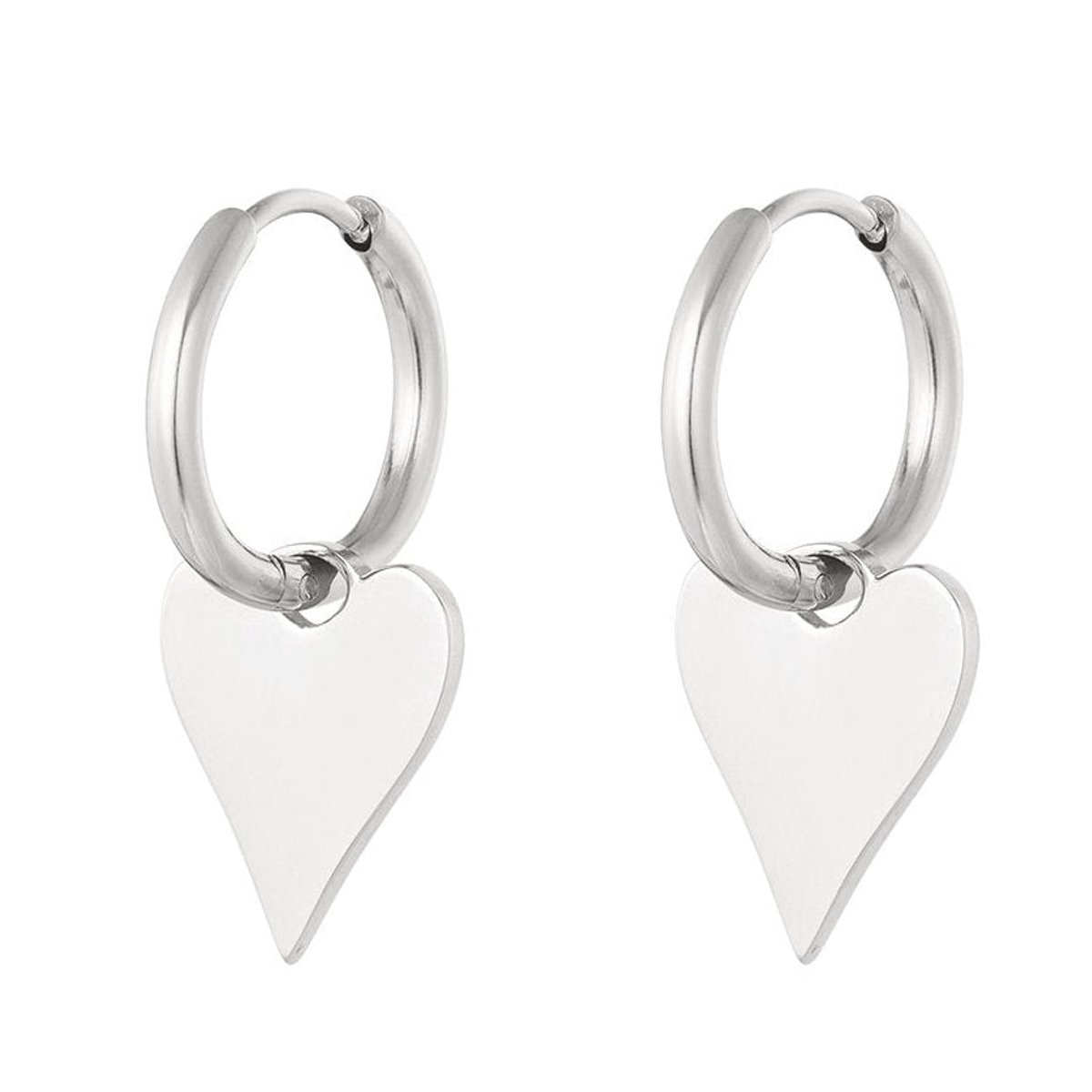 Yehwang Oorbellen Basic Hart zilver