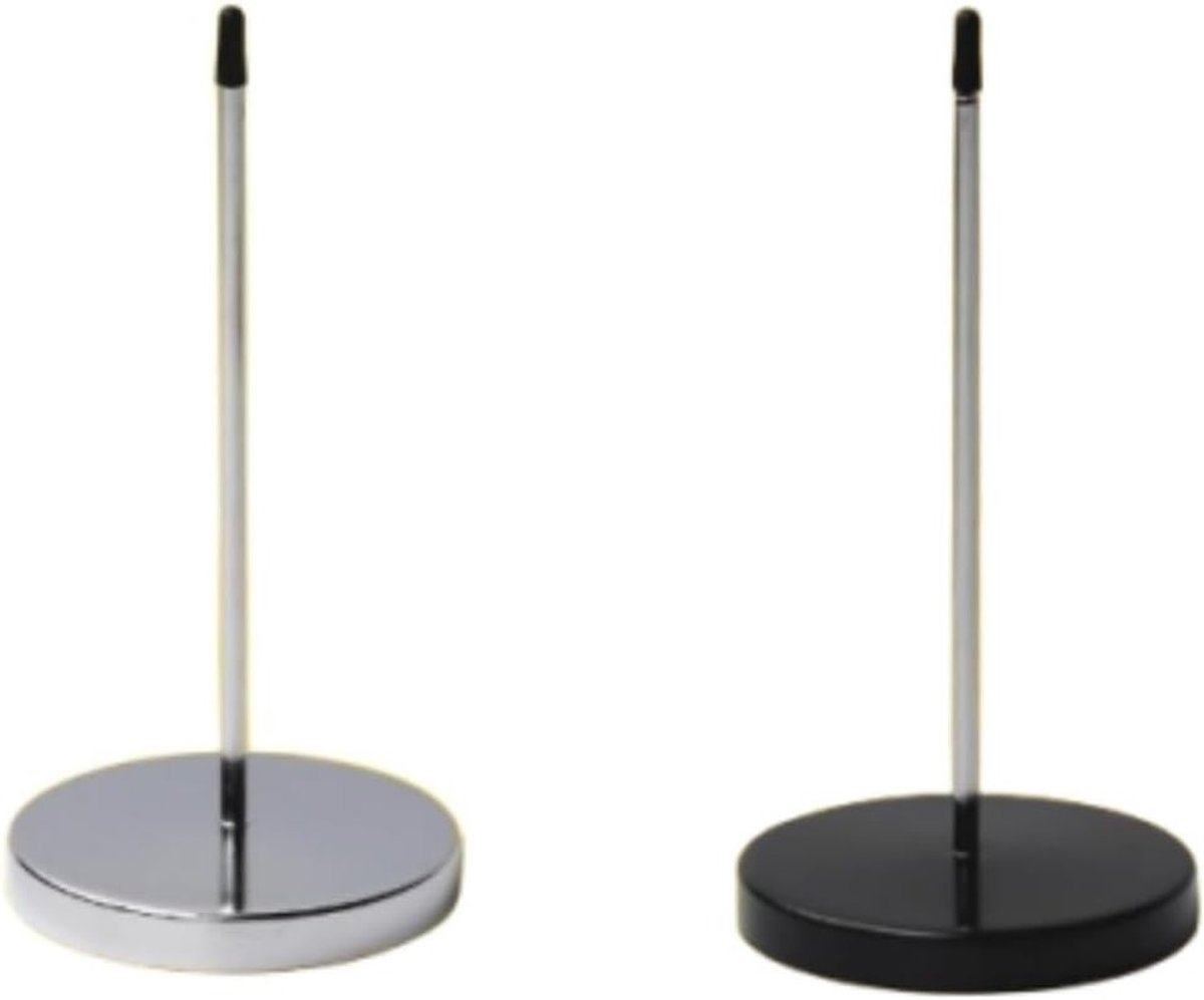 2 Stuks RVS Spiesjes voor Notities - Zwarte Memo Houder voor Restaurants, Bars en Kantoorgebruik met Bonbonhouder en Papieren Notities