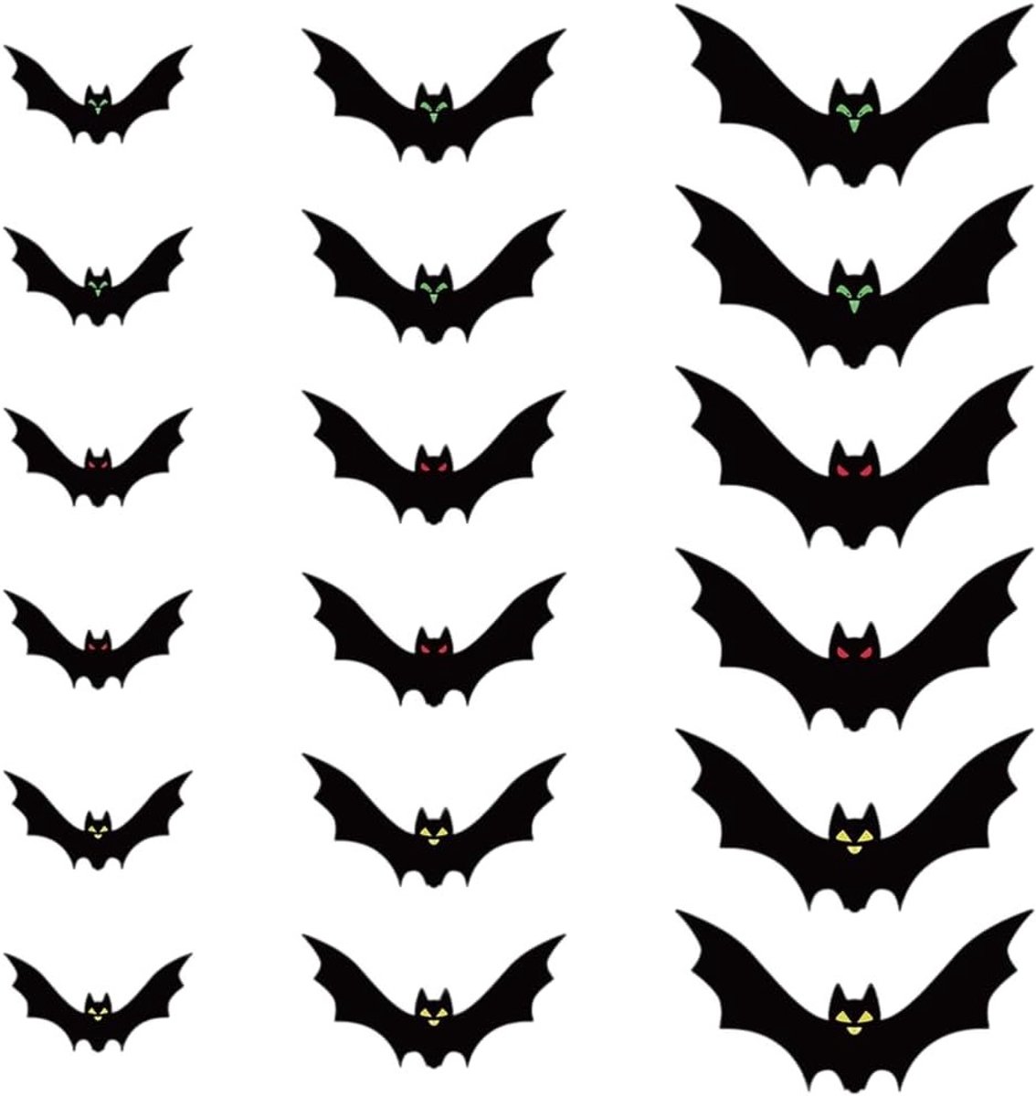 18-delige Creepy Bat Decoratie voor Halloween - Muur- en Raamstickers voor Feestjes, Binnen- en Buitendecoratie, Gothic Accessoires