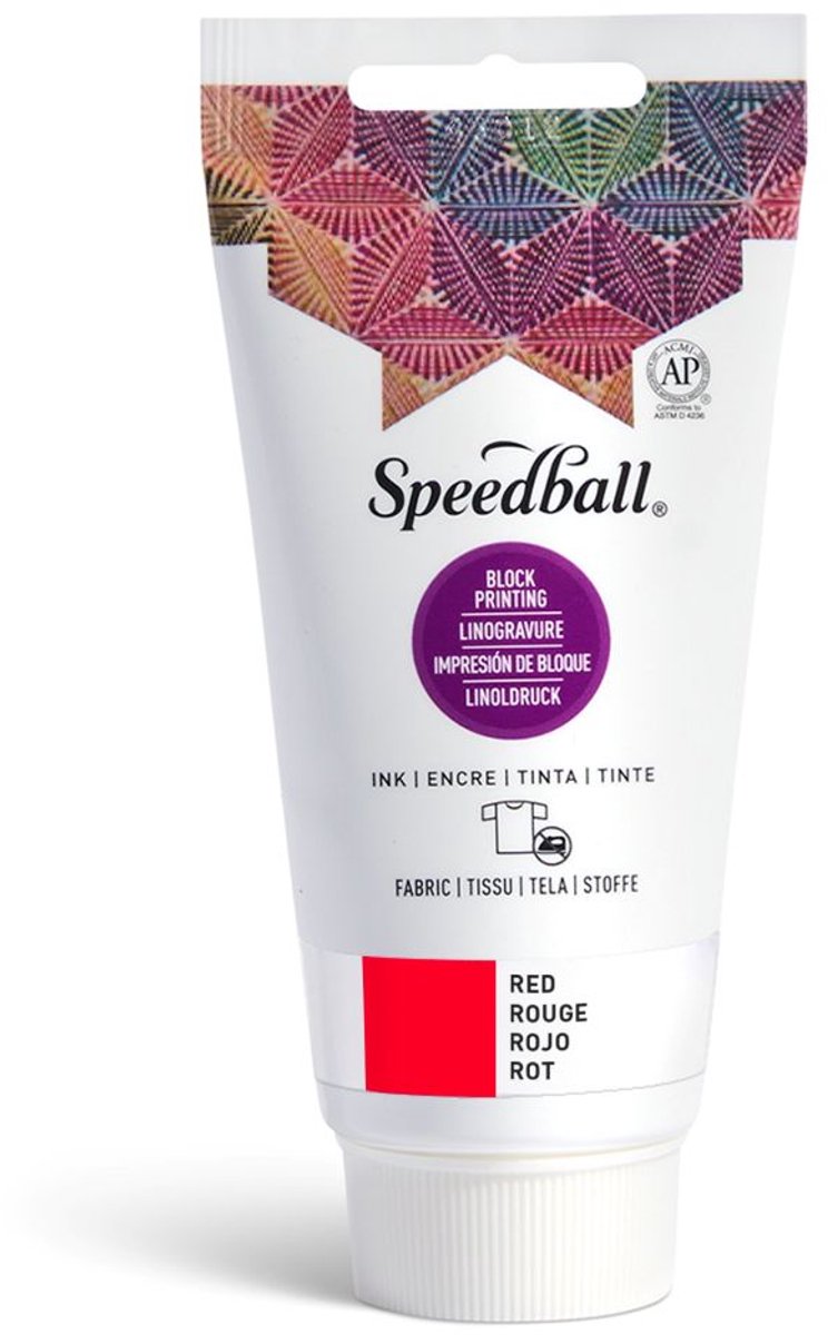 Fabric block printing ink red - Speedball