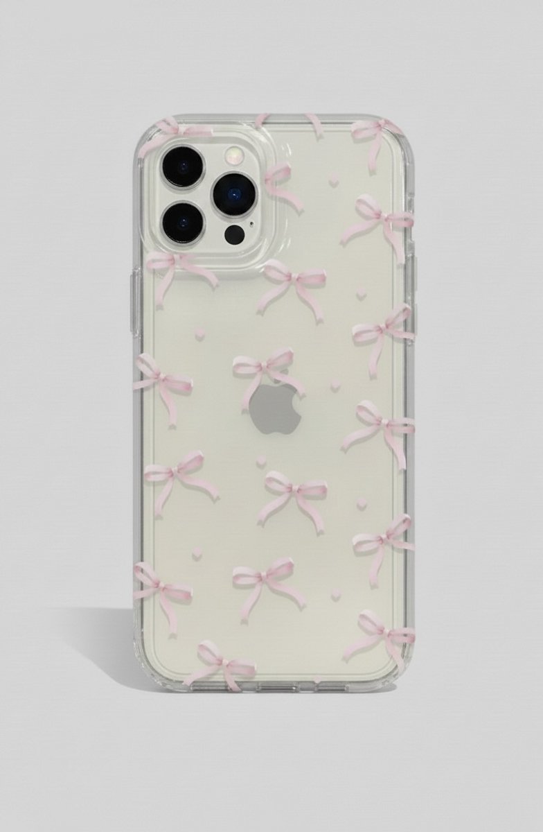 Romantisch telefoonhoesje met roze strikjes voor IPhone 16 Pro Max