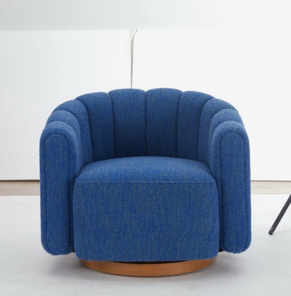 Sleepking - Fauteuil / Draaifauteuil Freya - 100% linnen Bouclé - Blauw