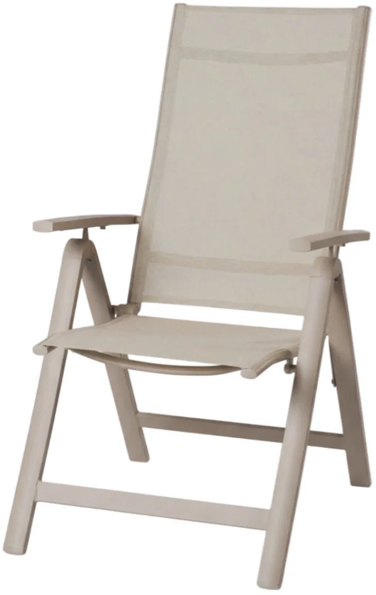 Tierra Outdoor AVENTO - tuinstoel - recliner w. alu armrests - Champagne frame - champagne textileen