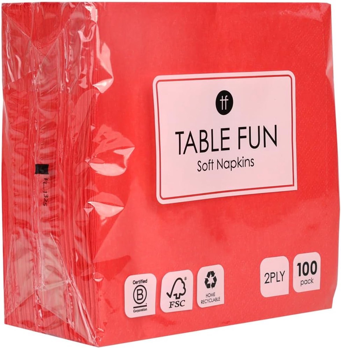 Table Fun Papieren Servetten 100 Stuks – Rood – 2-laags 33 cm – Wegwerp Servetten voor Verjaardag, BBQ, Bruiloft, Feest & Catering – Recyclebaar – Gemaakt in EU