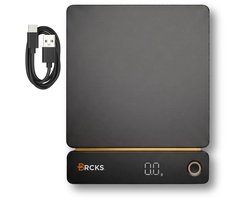 BRCKS Digitale Keukenweegschaal - 0,1g Precisie - Tot 5kg - USB-C Oplaadbaar - Weegschaal Keuken - Tarra en Geheugen - Warm Grijs