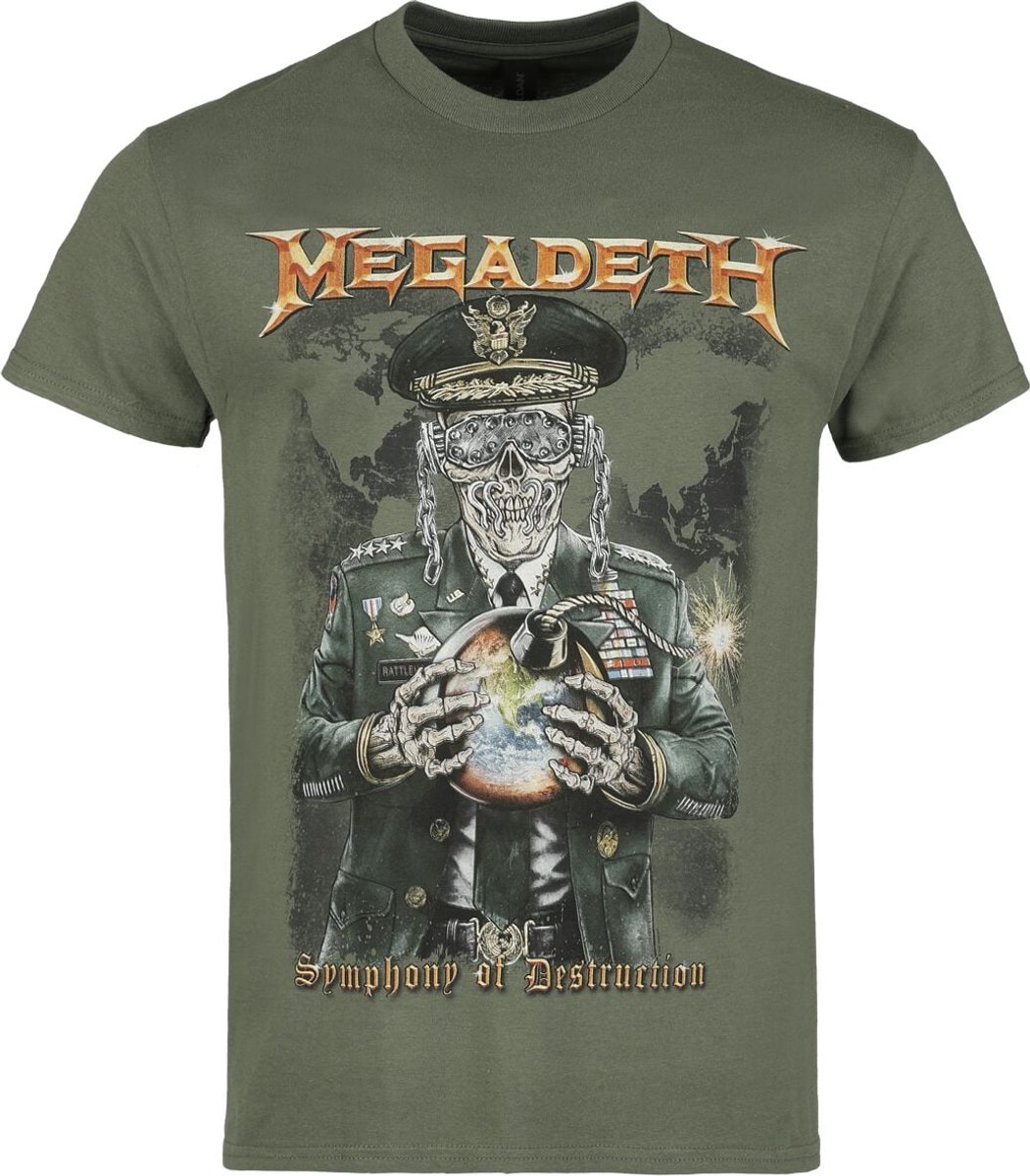 Megadeth Earth Bomb Heren T-shirt - groen - 3XL