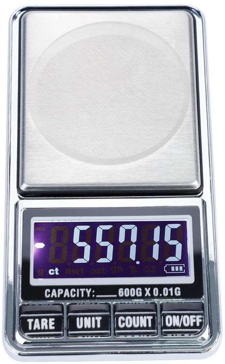 Dailygoody - Digitale Keukenweegschaal - Precisieweegschaal - Compact en Draagbaar - Tot 600 Gram - USB Oplaadbaar - Voor Koken en Bakken