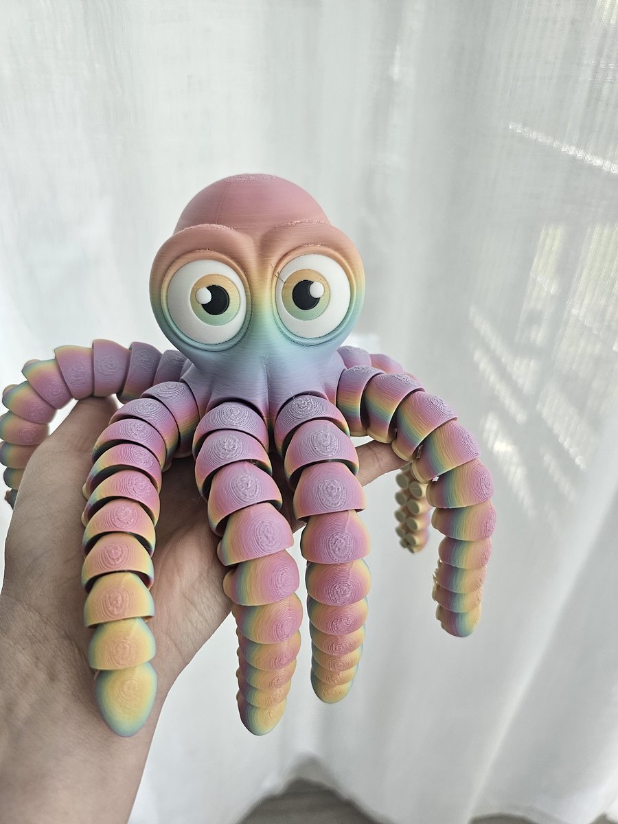 Rainbow Flexi Octopus – 3D-geprinte beweegbare figuur
