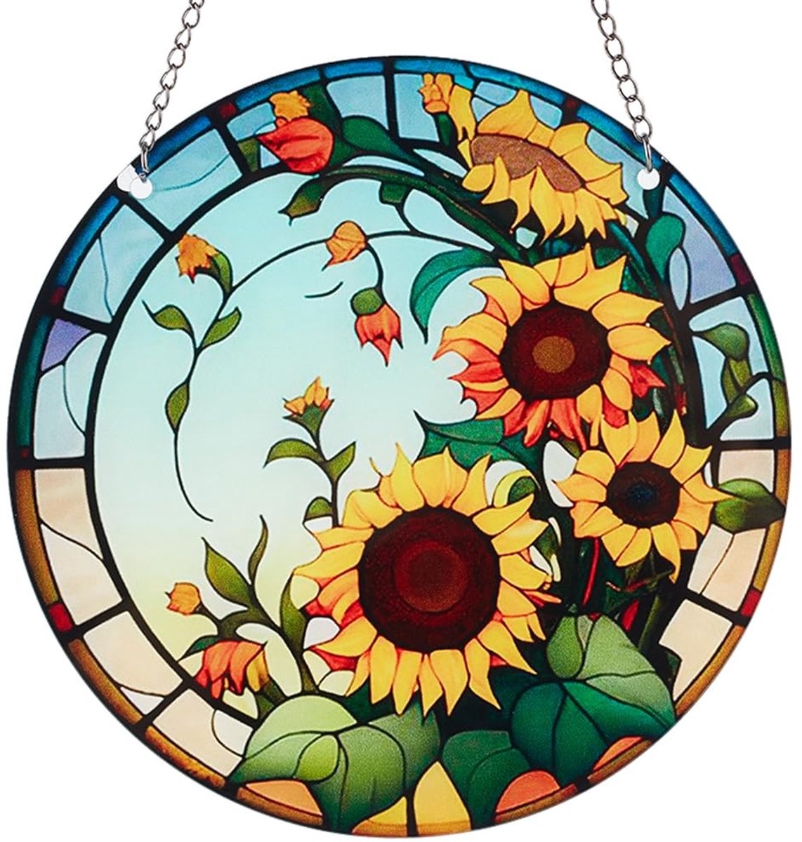 Dailygoody - Zonnevanger - Hangend ornament - Thuis decoratie - Rond acryl - Cadeau voor plantenliefhebbers - Diameter 15 cm