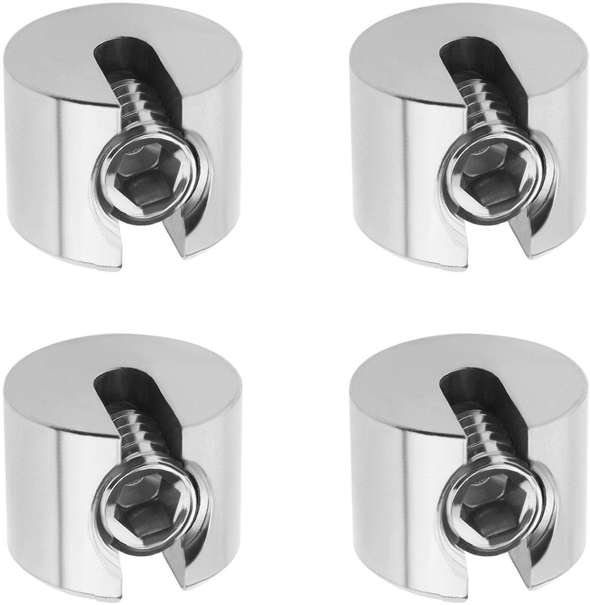 Dailygoods - Dailygoody - Draad Touw Bevestigingsclip - Roestvrij Staal - Antislip Klem - Zilver - Kabel Klem Stopper - Voor Spanning Het Touw