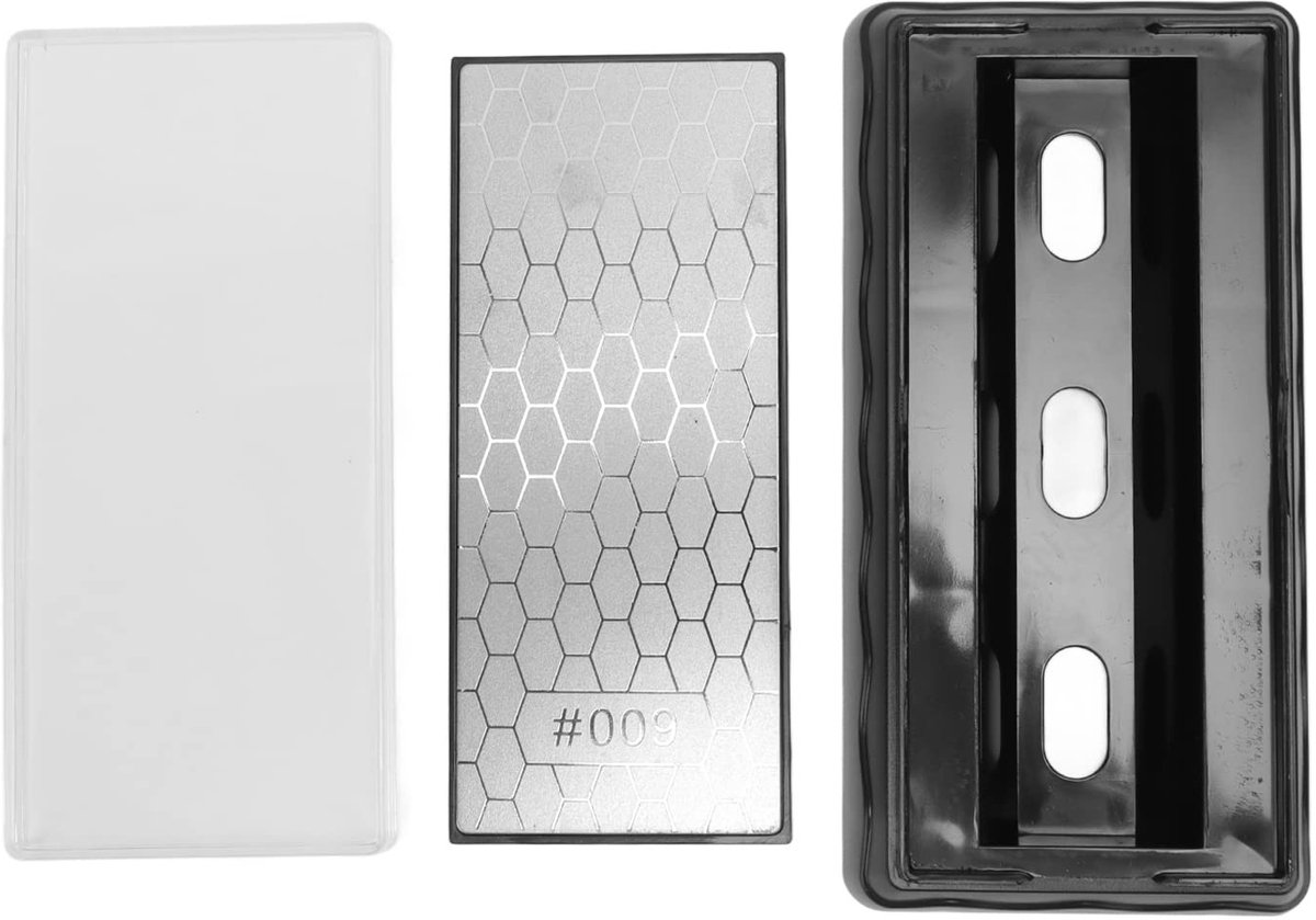 Dailygoods - Dailygoody - Slijpsteen Dubbelzijdige Messen - Antislipbasis - Compact formaat - Huishoudelijke slijper - Ideaal voor keuken - 19 x 9 x 4 cm
