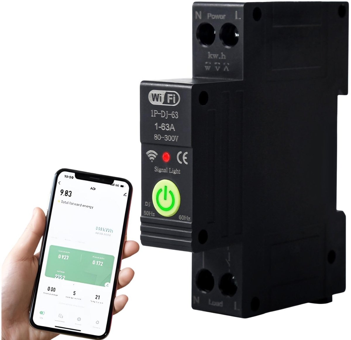 Dailygoods - Dailygoody - Tuya Automatic Switch - Slimme WiFi Schakelaar - Voor Energiebeheer - 1 Polige 63A - Tijdschakelaar - Geschikt voor Huishoudens - 35