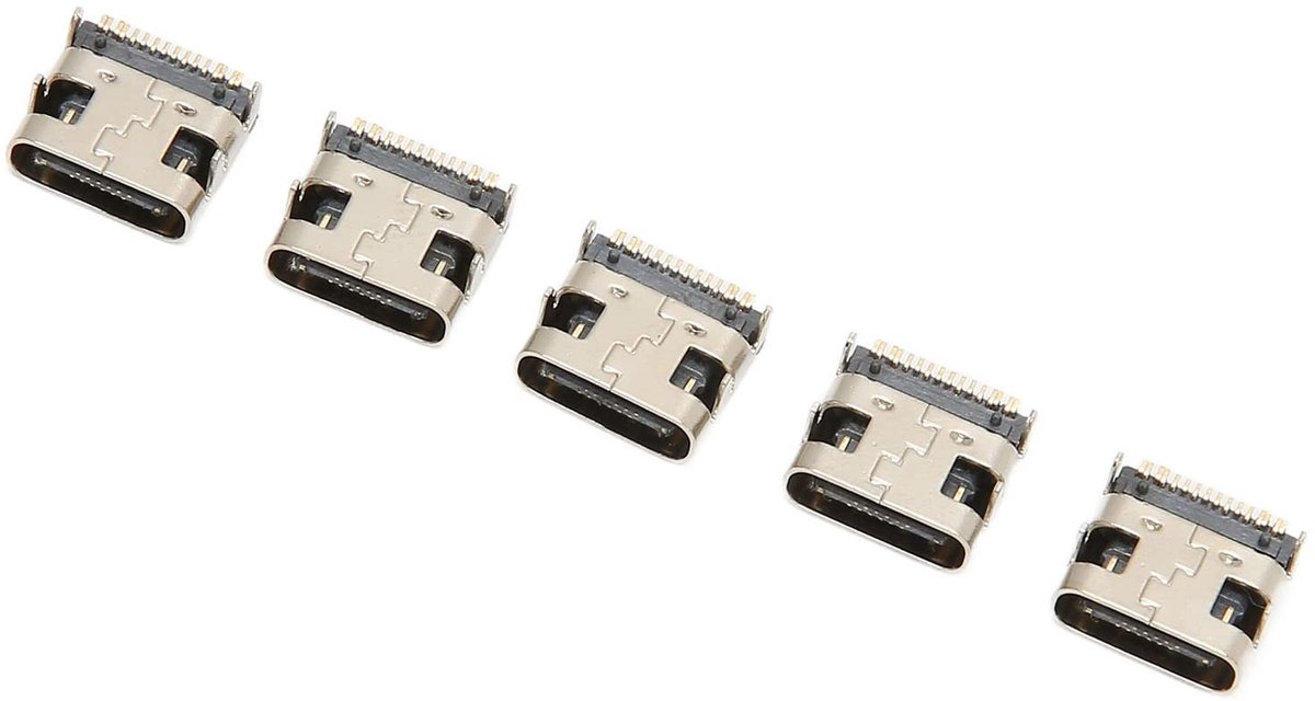Dailygoods - Dailygoody - Socket Poort Connector - Vervangend onderdeel - 5 stuks - Gamepad Opladen - Type C Poort - Gamepad Accessoire - Geschikt voor gamepad - 5...