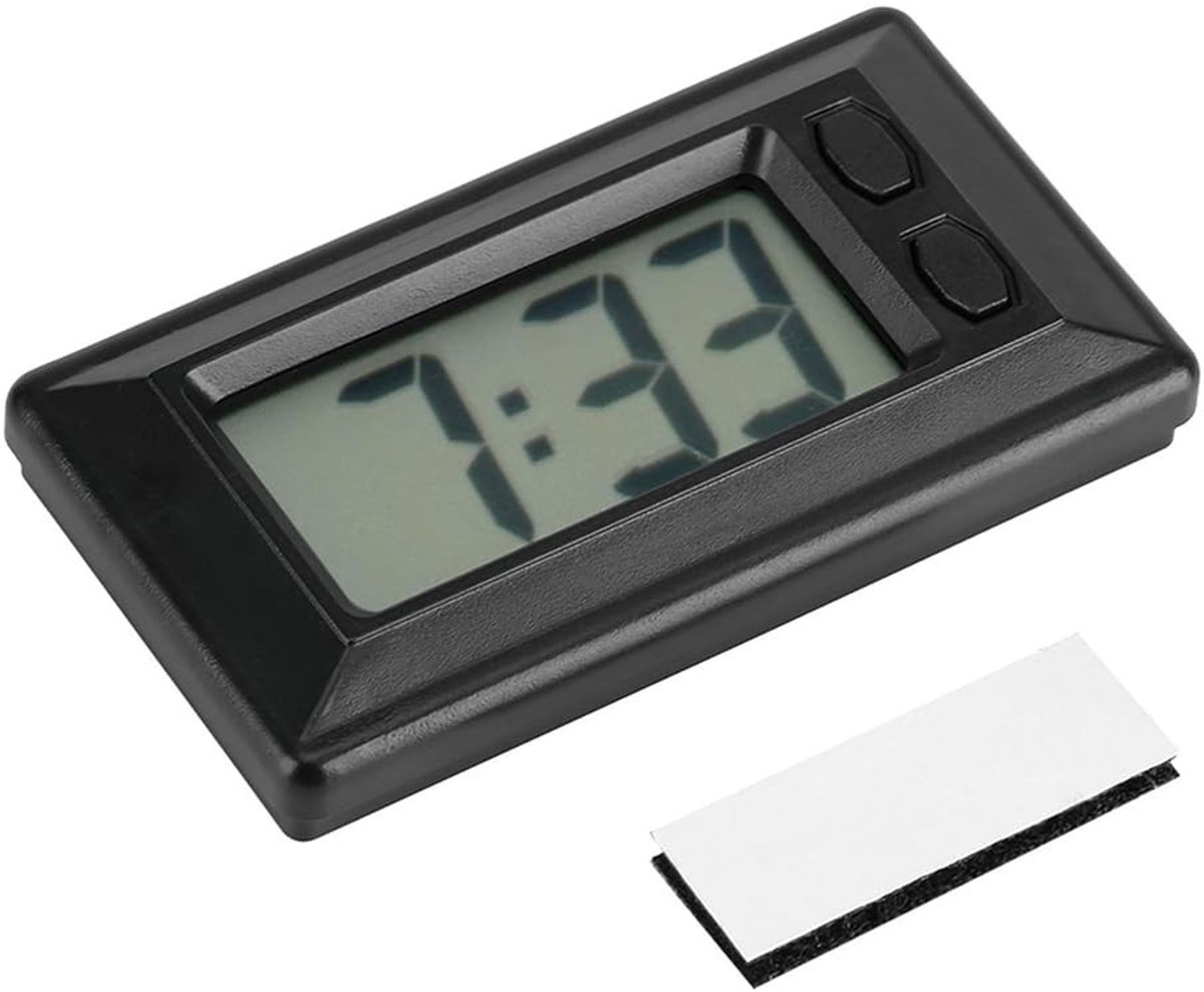 Dailygoods - Dailygoody - Digital Clock - Elektronische Klok - Ultra-Dun en Klein - Voor Bureau en Auto - Met Kalender en Tijd - Geschikt voor Keuken en Kantoor