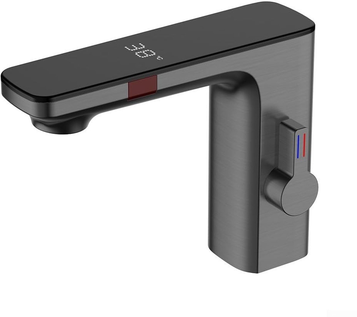 Dailygoods - Dailygoody - Smart Sensor Wastafelkraan - Contactloze Automatische Kraan - Grijs - Badkamer Mengkraan - Digitale Display - Duurzaam Design