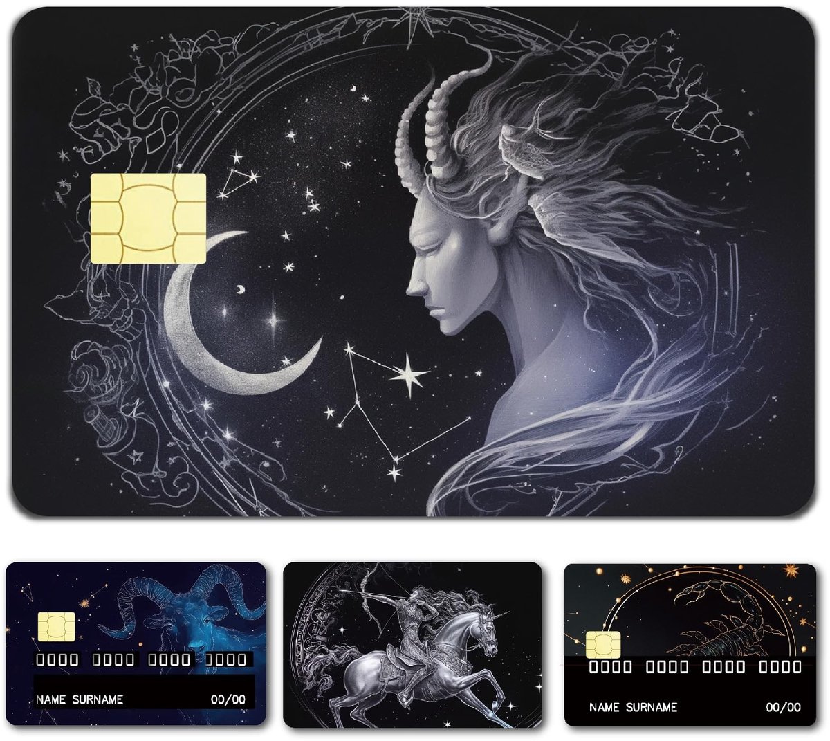 Dailygoody - Creditcard Skins - Gepersonaliseerde Sticker Cover - Waterdicht - Sterrenbeeld - Slank en Verwijderbaar - Geschikt voor Bankkaarten en T
