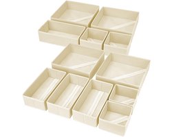 MONTKIARA Homsorout Kledingorganizer Set van 4/5/7 Vakken - Opvouwbaar Non-Woven - Voor Jeans, Broeken & Truien - Met Handgrepen - Voor Kast & Lade