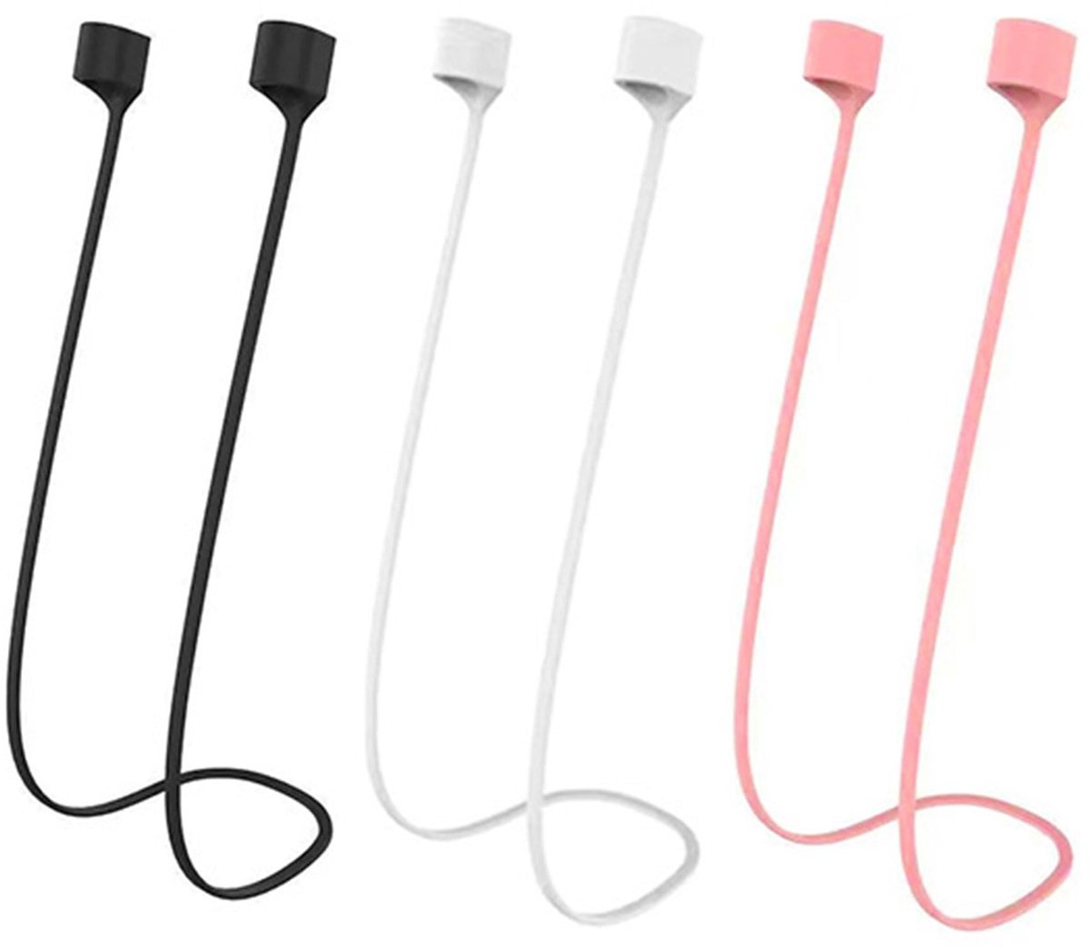 Dailygoody - Siliconen Bevestigingsband - Antiverlies - Zacht en Flexibel - Geschikt voor AirPods Pro/3/2/1 - 3 Stuks - Voor Sport en Vrije Tijd