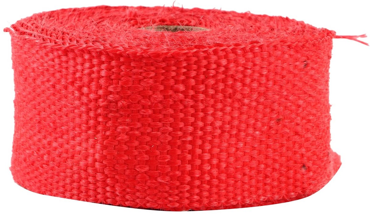 Dailygoody - Hoge Hittebestendige Uitlaatwarmteverpakking - Glasvezel Isolatietape - Verhoog Energiebesparing - Rood - Voor Auto en Motorfiets - Gesch
