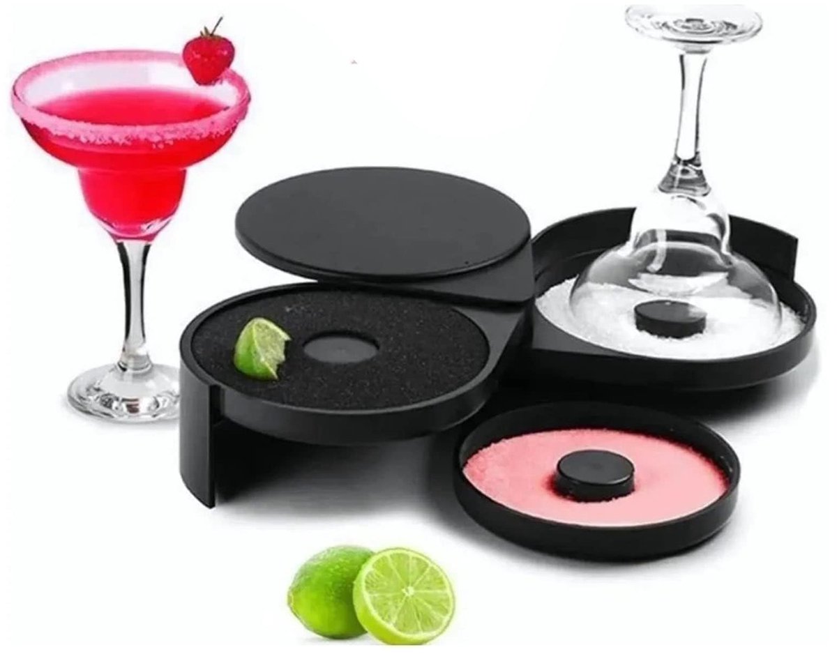 Dailygoody - Margarita Zout Rimmer Set - Cocktail Accessoire - Zwart - 3-Tier Rimmer - Perfect voor Margaritas en Bloody Marys - Ideaal voor Thuisgebruik
