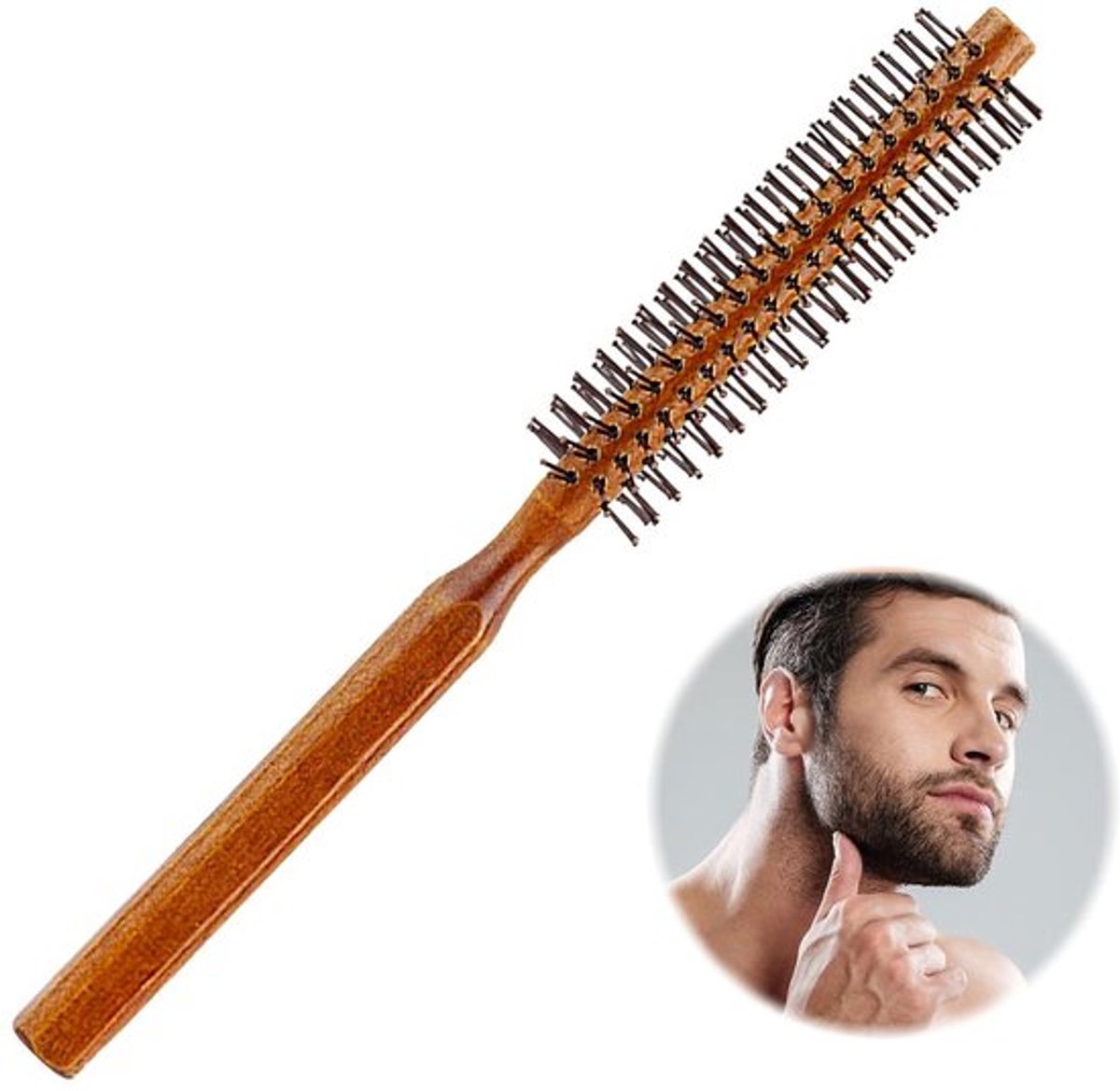 Ronde haarborstel voor mannen - föhnborstel voor styling - 1 stuk