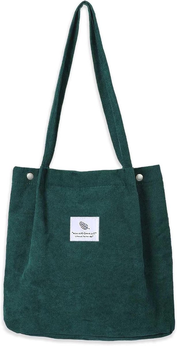 Grote Schoudertas van Corduroy voor Dames - Handige Strandtas, Crossbody Tas en Shopper voor Werk en School
