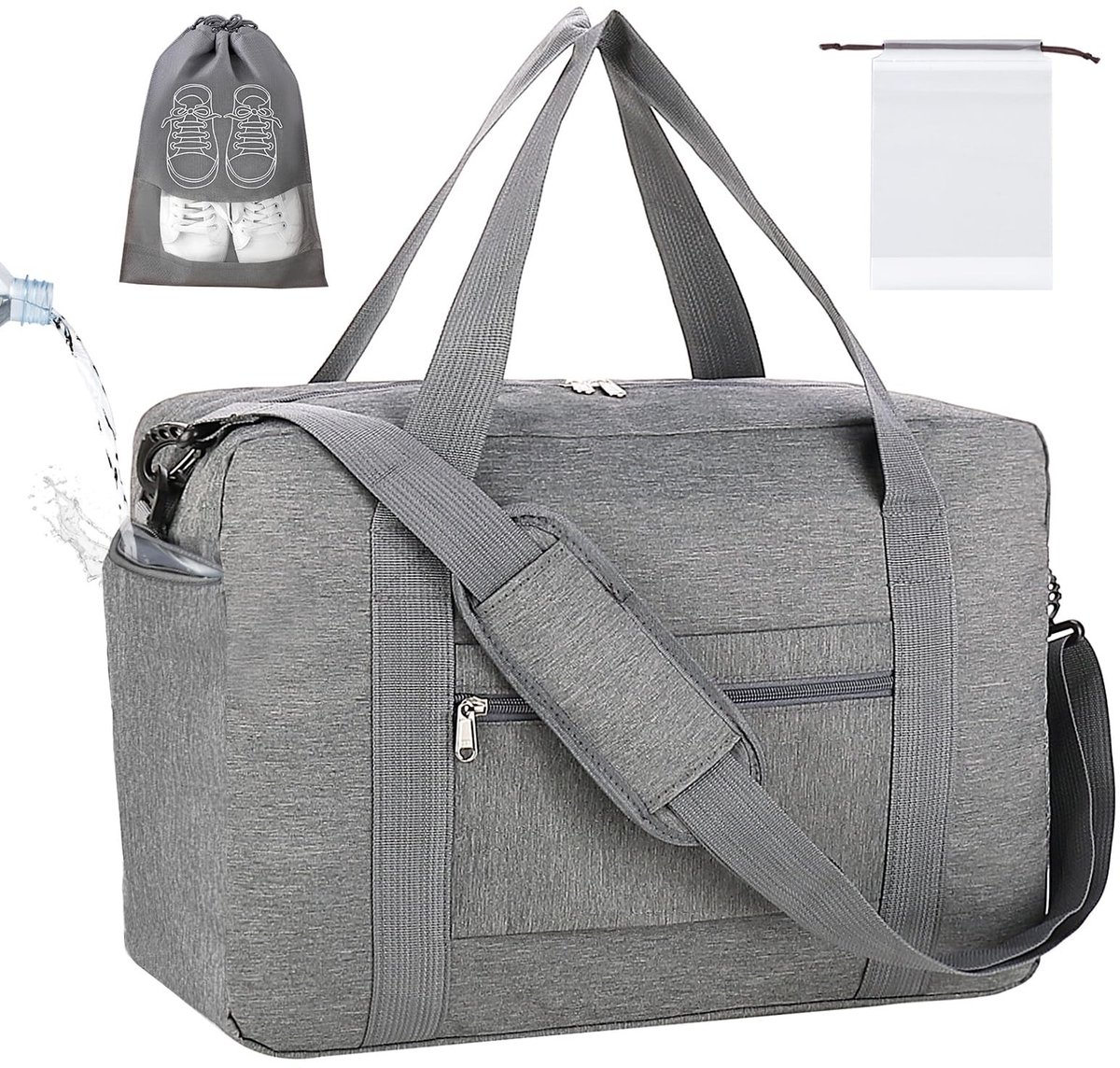 Dailygoods - Dailygoody - Easyjet Airlines handbagage - Modieuze reistas - 45 x 32 x 18 cm - Handbagage met schoenentassen - Perfect voor dames en heren - Grijs