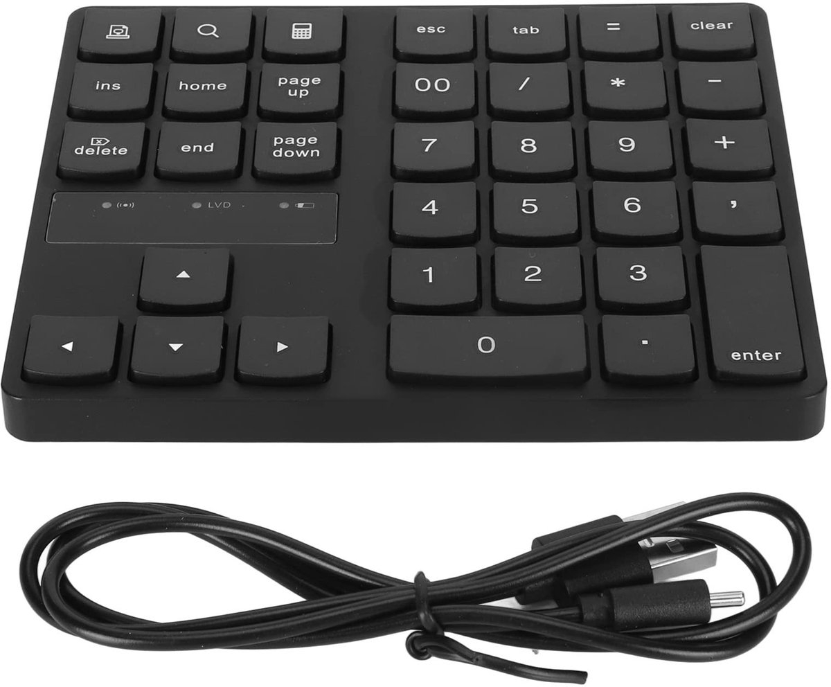 Dailygoods - Dailygoody - Draadloos Numeriek Toetsenbord - 35-toetsen Toetsenbord - Plug-and-play Gemak - Zwart - Geschikt voor Thuis en Kantoor - Draadloze Verbin