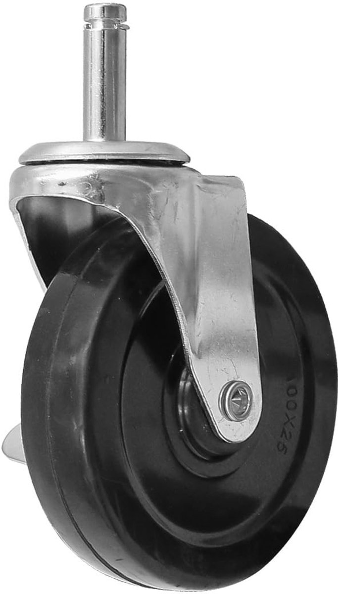 Dailygoods - Dailygoody - Poortwiel - Zwenkwiel - Robuust veerpoortwiel - Zwart - Metalen katrol - Geschikt voor houten poorten - Laadvermogen 125 kg