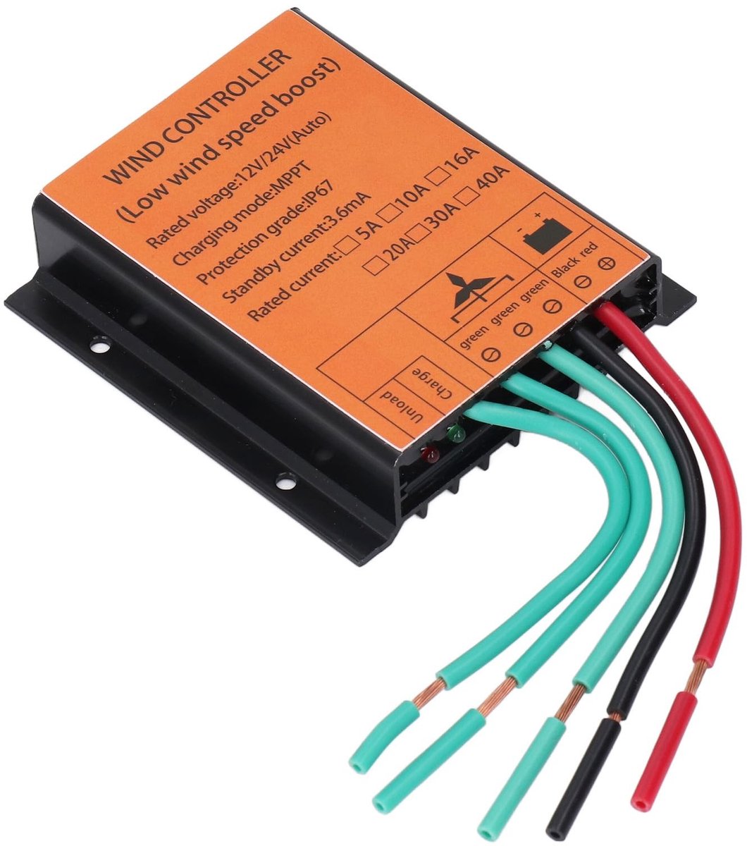 Dailygoods - Dailygoody - Windturbine-laadregelaar - Technologie - Efficiënte Warmteafvoer - 12V/24V - 16A Laadvermogen - Geschikt voor Duurzame Energie -...