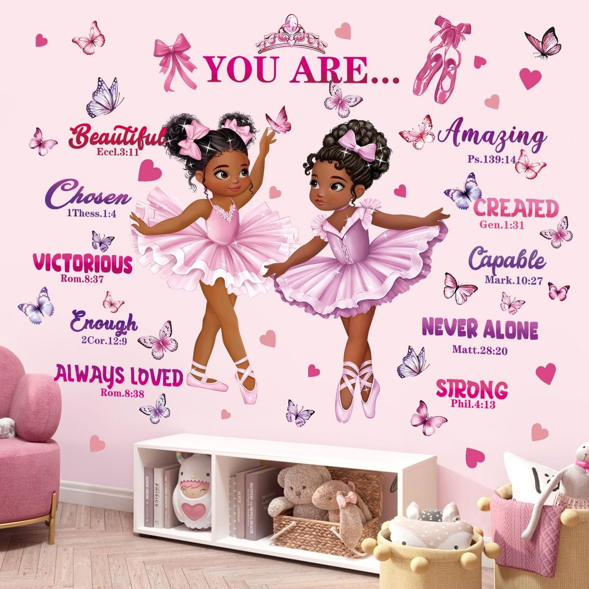 Dailygoods - Dailygoody - Ballerina Wandstickers - Inspirerende Muursticker - Perfect voor Meisjeskamer - Decoratieve muurdecoratie - Creatieve uitstraling - Gesch...