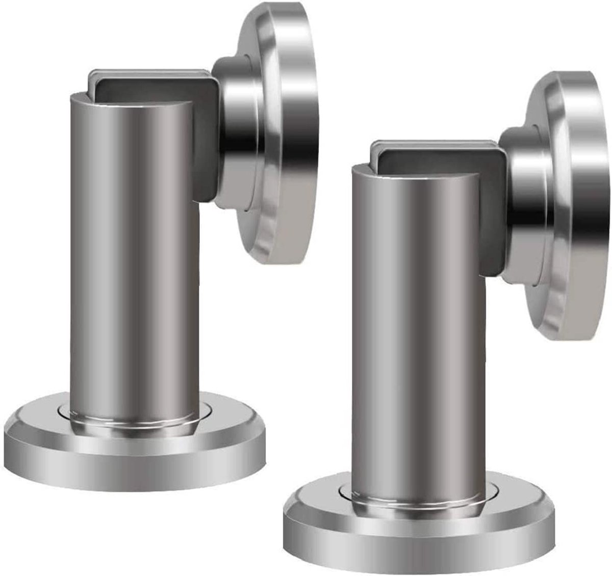 Duurzame magnetische deurstoppers van roestvrij staal, moderne wandbevestiging, set van 2 voor optimale bescherming van deuren en muren