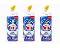 3 x WC-Ente Total Actief Gel Toiletreiniger Lavendel Provence 750 ml - Antibacteriele Reiniging - Lavendel Geur