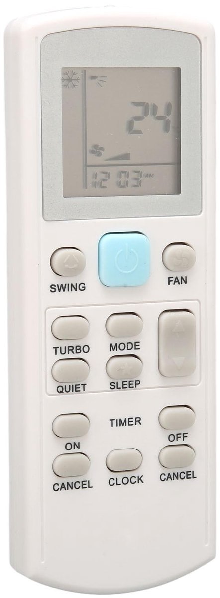 Dailygoods - Dailygoody - Airconditioner Afstandsbediening - Vervanging - Eenvoudig te gebruiken - Wit - LED scherm - Geschikt voor APGS02...