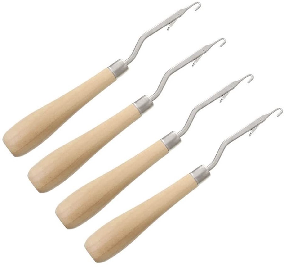Dailygoods - Set van 4 Houten Klink Haak Tools voor Tapijten