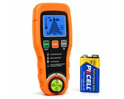 Leidingzoeker 7-in-1 - Digitale Wandscanner - Stud Finder met LCD Display - Detector voor Hout, Metaal & Stroomkabels - Oranje