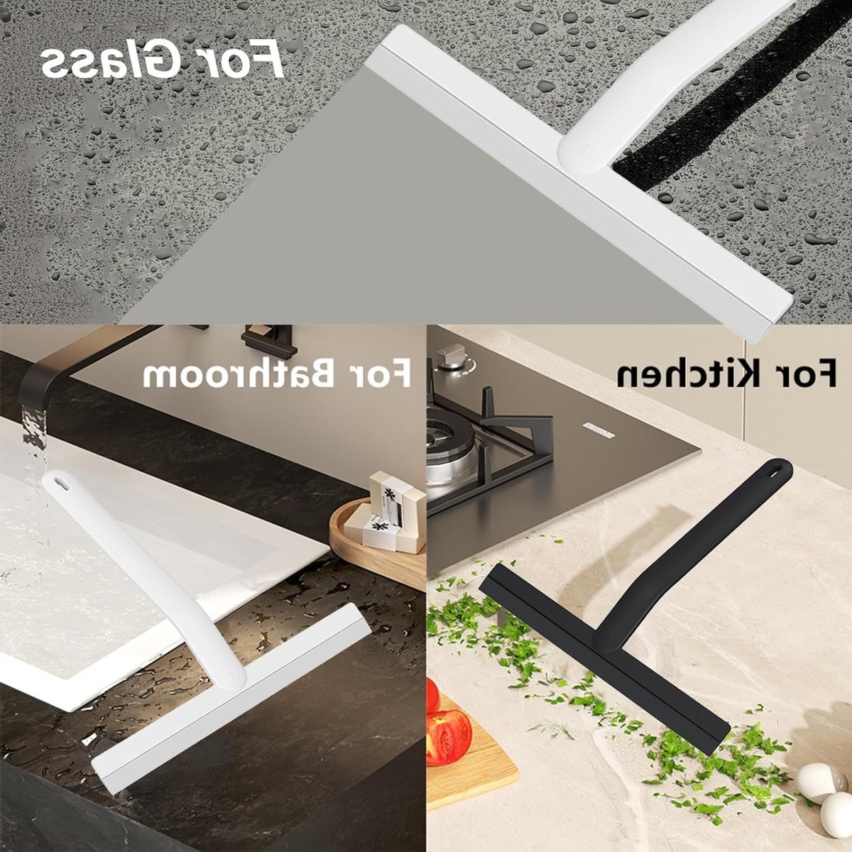 Professionele Douchereiniger met Ophanglus, Streeploos en Hoogwaardige Siliconen, 25 cm, Ideaal voor Badkamer en Ramen
