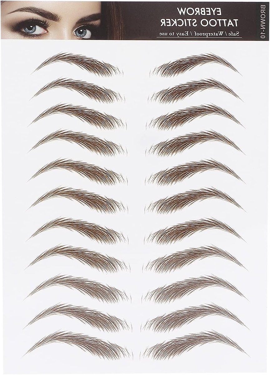 Waterproof 4D Haartatoeage Stickers voor Wenkbrauwen, Langdurige Make-up voor Natuurlijke Wenkbrauwvormen en Zorg