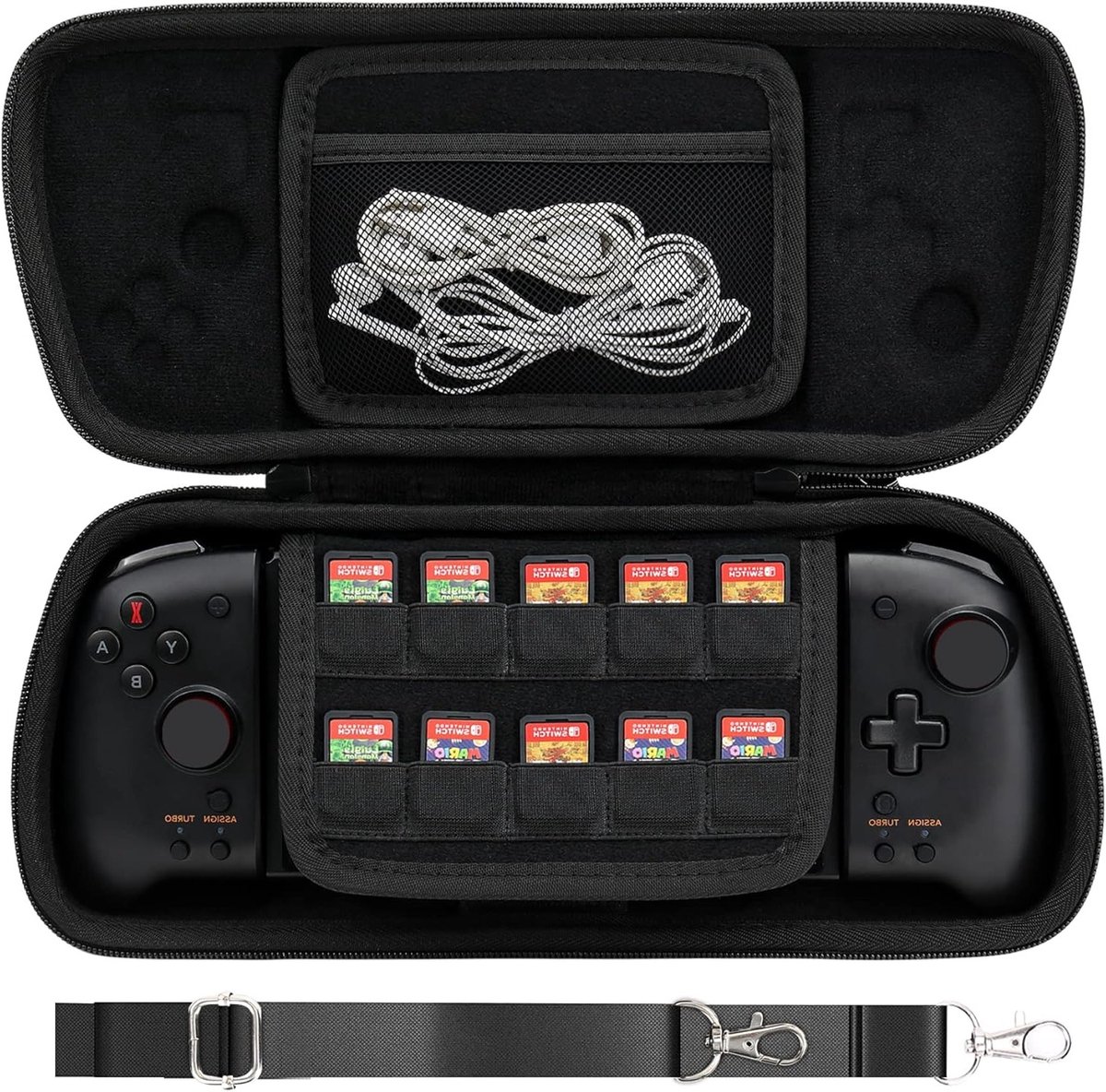 Harde beschermhoes voor Hori Split Pad Pro en Compact-controller, zwart, duurzaam en schokbestendig