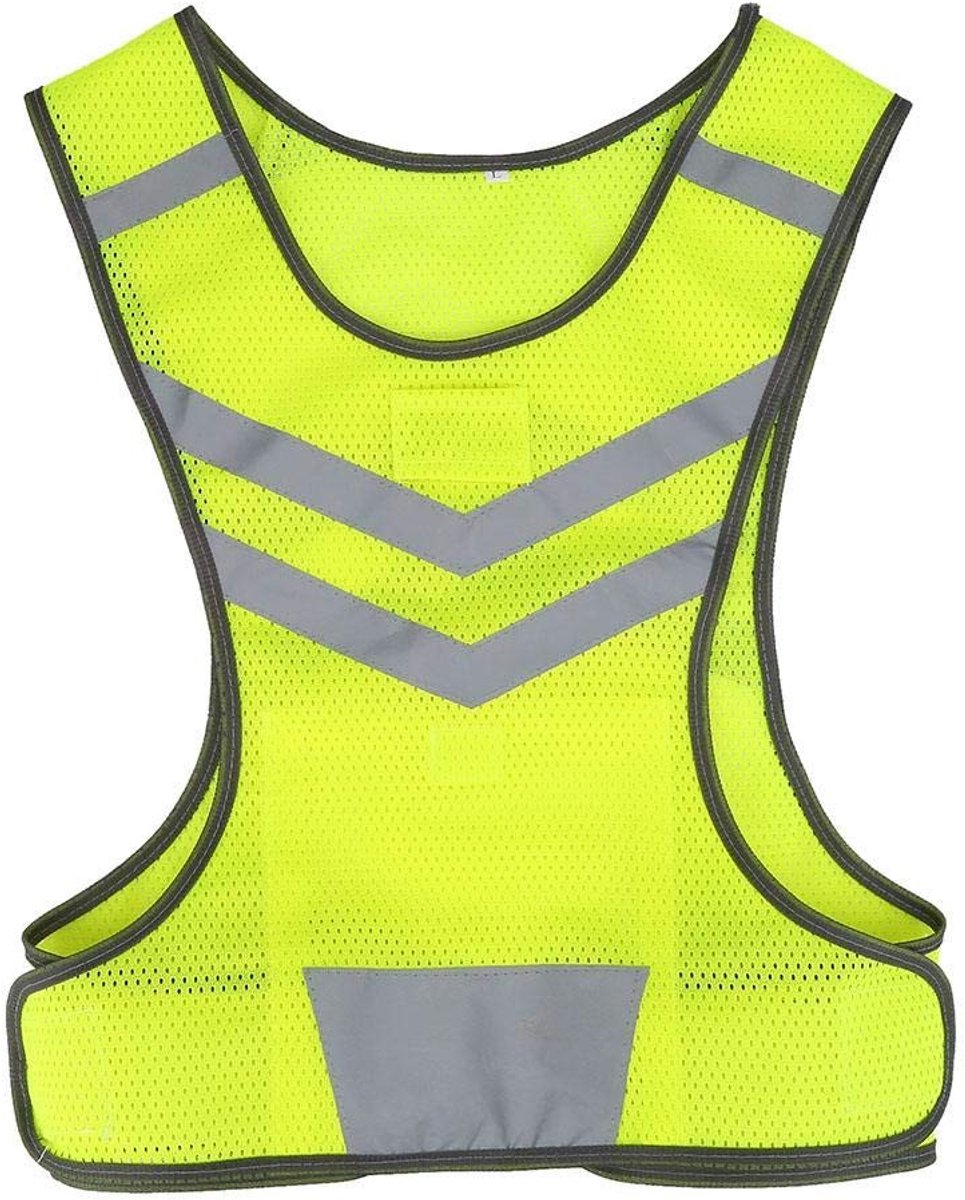 Dailygoods - Dailygoody - Reflecterend Veiligheidsvest - Hoge Zichtbaarheid - Ultralicht en Ademend - Fluorescerend Geel - Veiligheid bij Nacht - Geschikt voor Har
