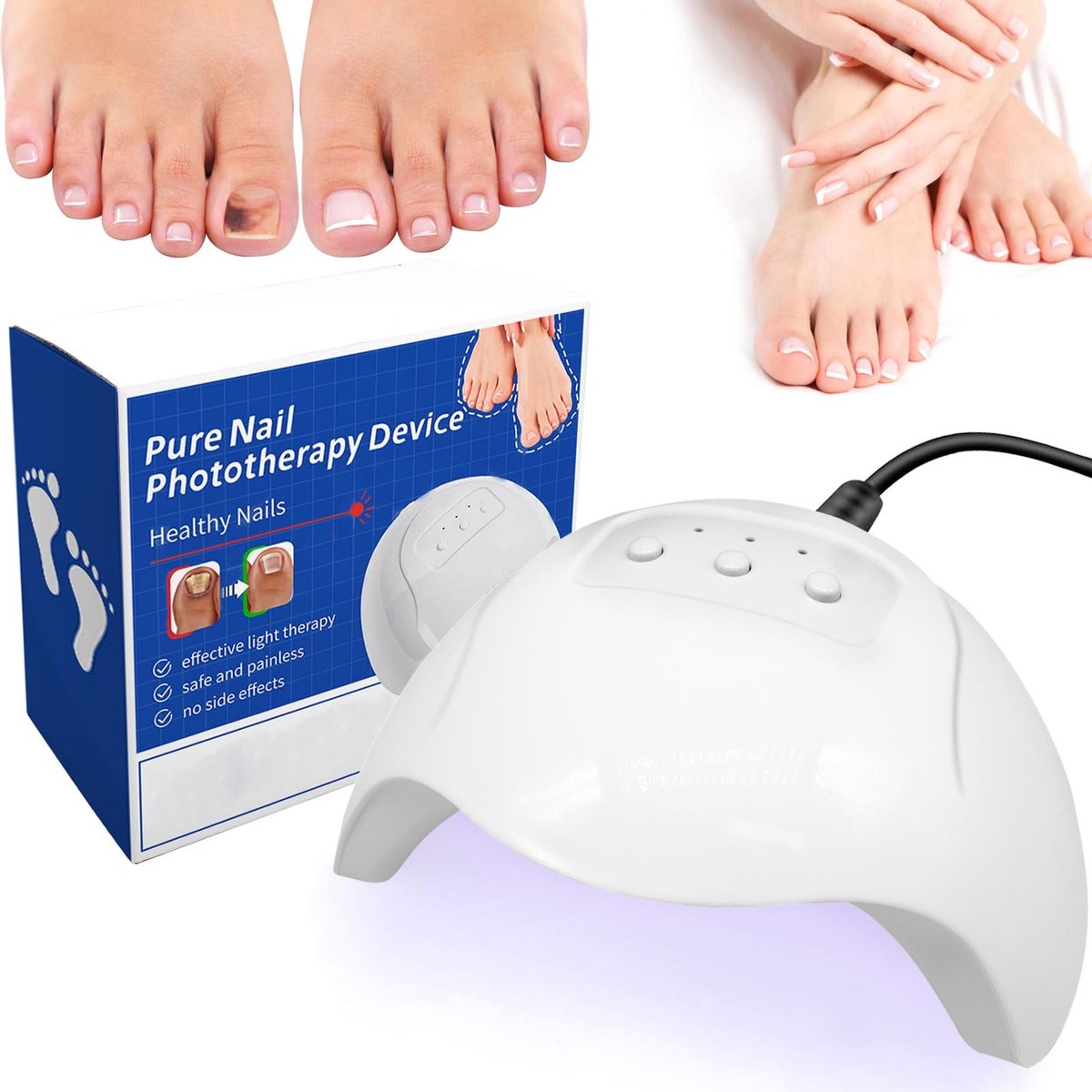 Dailygoods - Dailygoody - Nagelschimmel Laserapparaat - Snelle Behandeling - Draagbaar en Compact - Koude Lasertherapie - Voor Thuisgebruik - Wit
