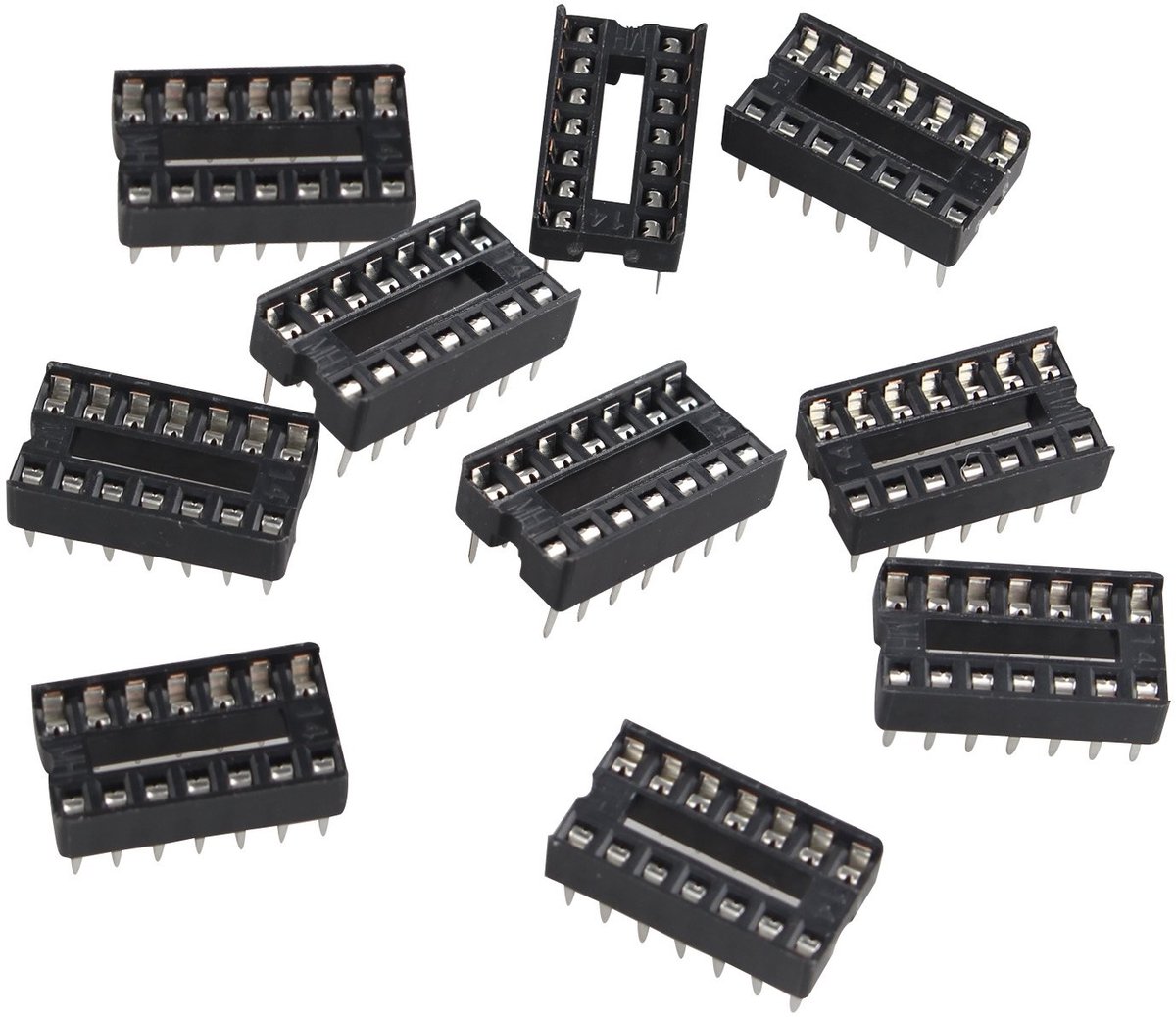 Dailygoods - Dailygoody - IC Sockets - DIP/DIL - Solder Type - Adapter - 14 Pin - 2.54mm Pitch - Geschikt voor 10 stuks - Zwart